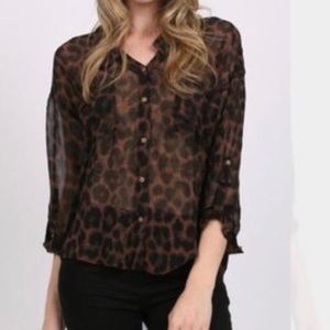 Free People | Easy Rider Leopard Print Blouse